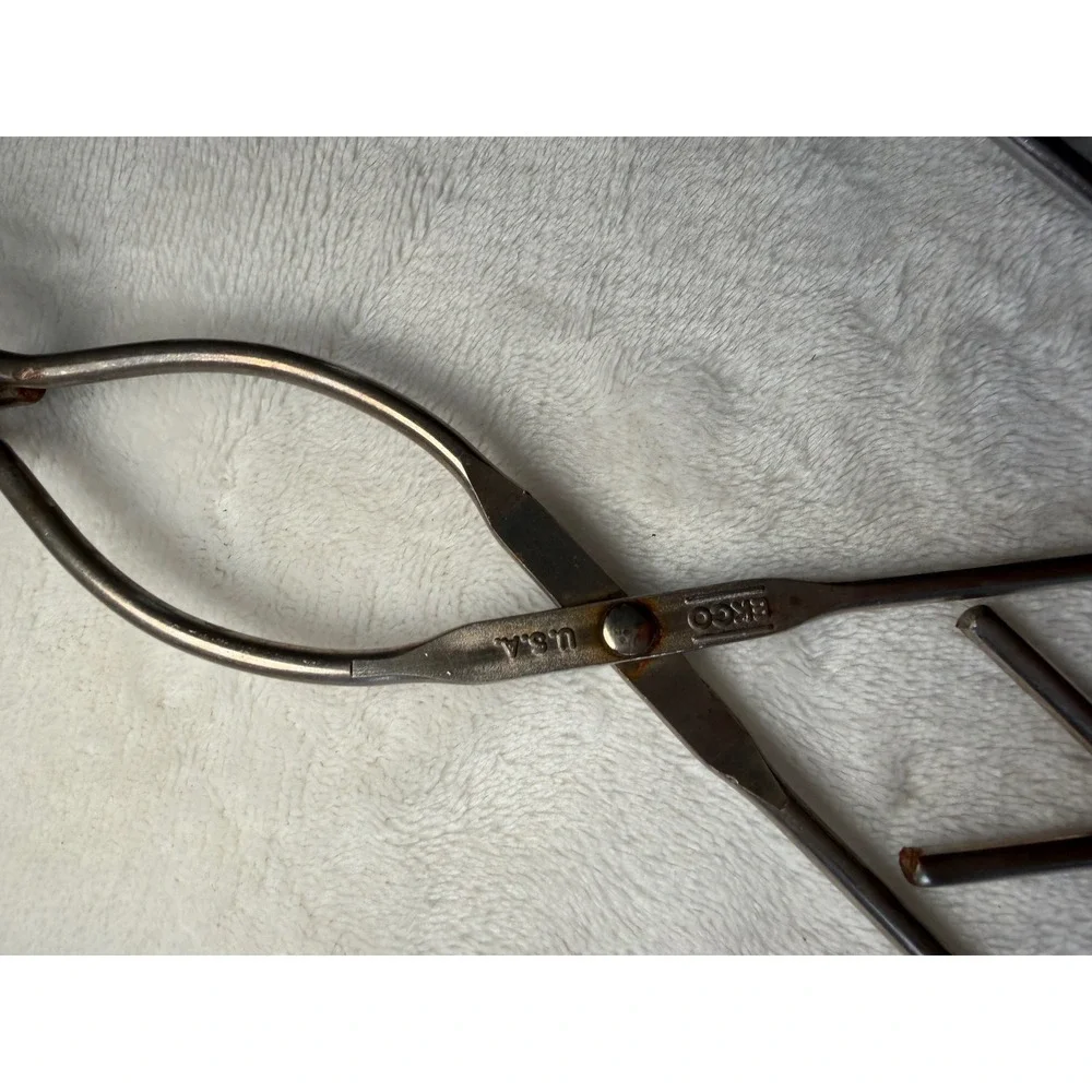 Vintage EKCO USA Tongs Set of 3 Chrome Steel Scissor Style